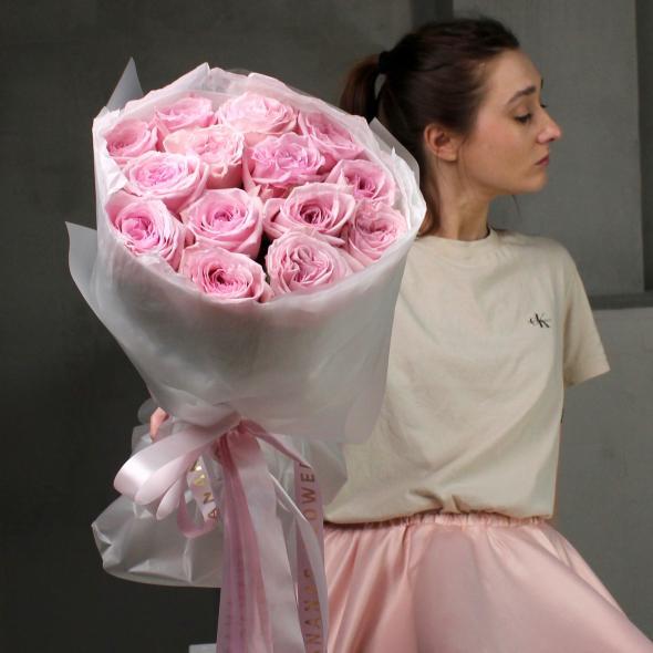 Монобукет из ароматных роз премиум-класса PINK O’HARA