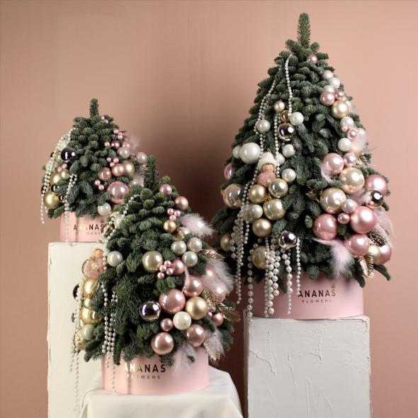 ЕЛКА В РОЗОВО-ЗОЛОТОЙ ГАММЕ (В ТРЕХ РАЗМЕРАХ) ЕЛКА В РОЗОВО-ЗОЛОТОЙ ГАММЕ (В ТРЕХ РАЗМЕРАХ)