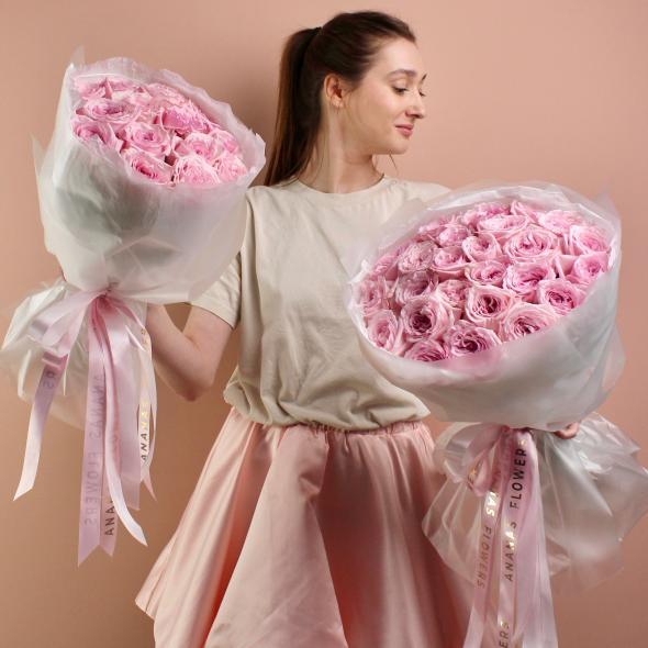 Монобукет из ароматных роз премиум-класса PINK O’HARA